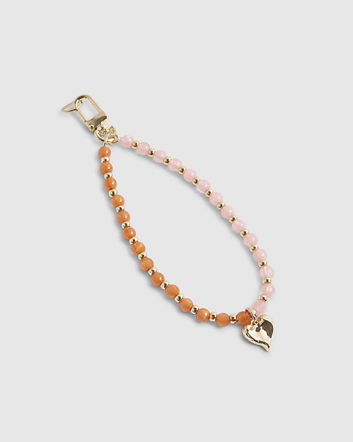 Pink Bead Charm Phone Chain