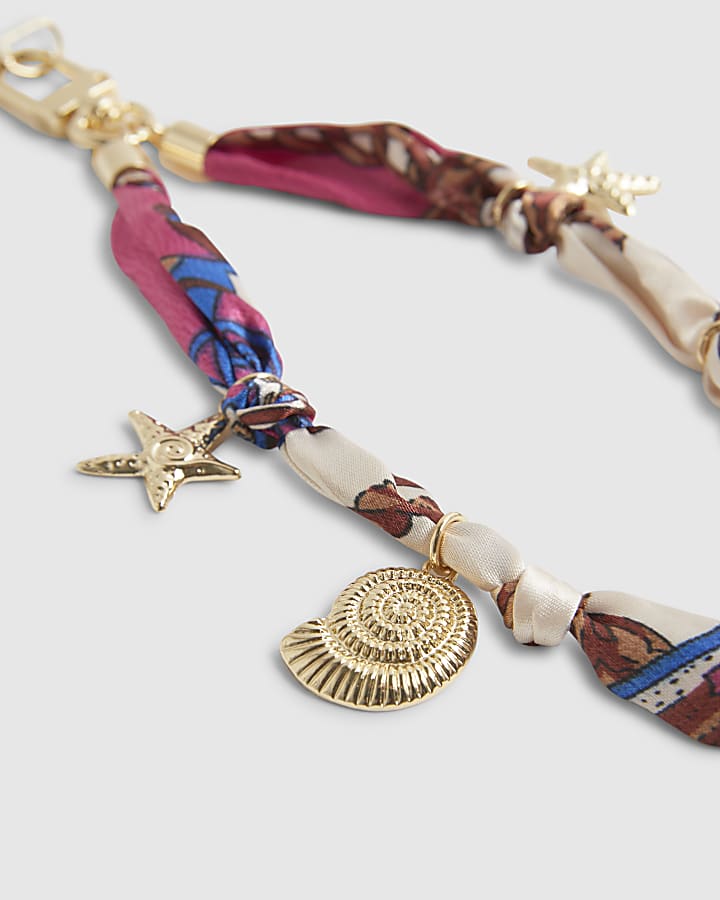 Pink Seashell Charm Phone Chain