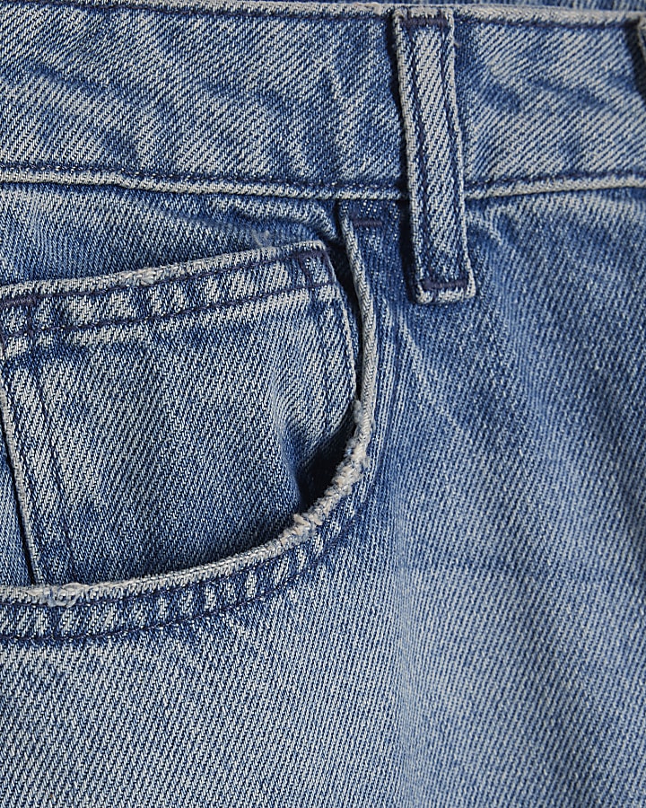 Blue Horseshoe Barrel Leg Jeans
