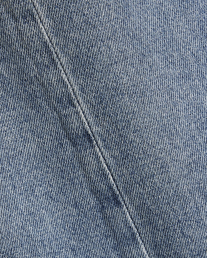 Blue Oversized Barrel Leg Jeans