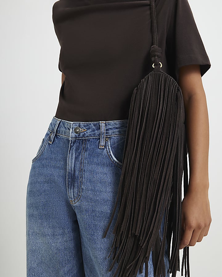 Petite Blue Oversized Barrel Leg Jeans