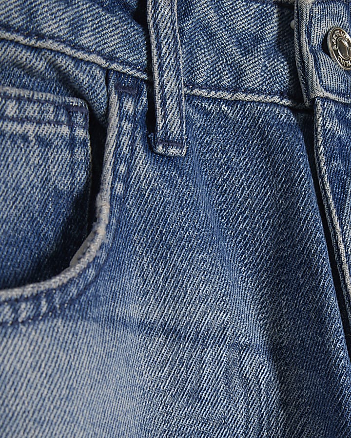 Petite Blue Horseshoe Barrel Leg Jeans