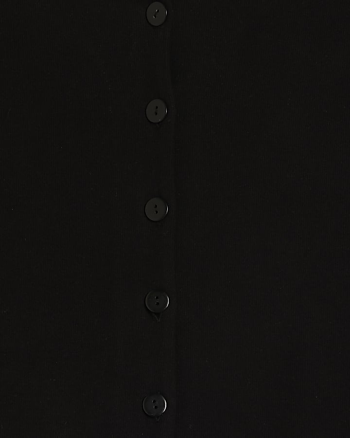 Black Long Sleeve Cosy Whipstitch Cardigan