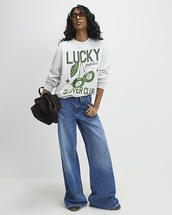 Grey Lucky Clover Sweatshirt