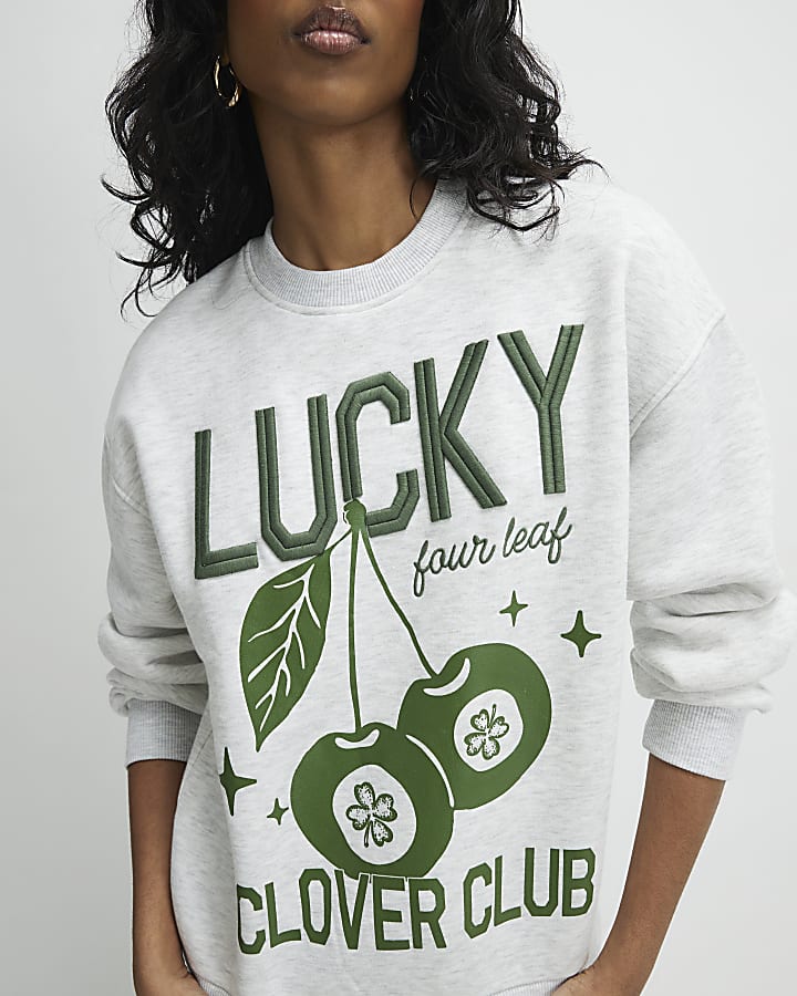 Grey Lucky Clover Sweatshirt