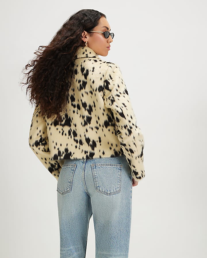 Black Cow Print Jacket