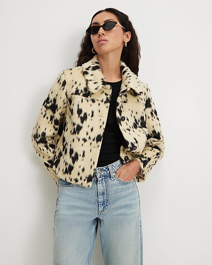 Black Cow Print Jacket