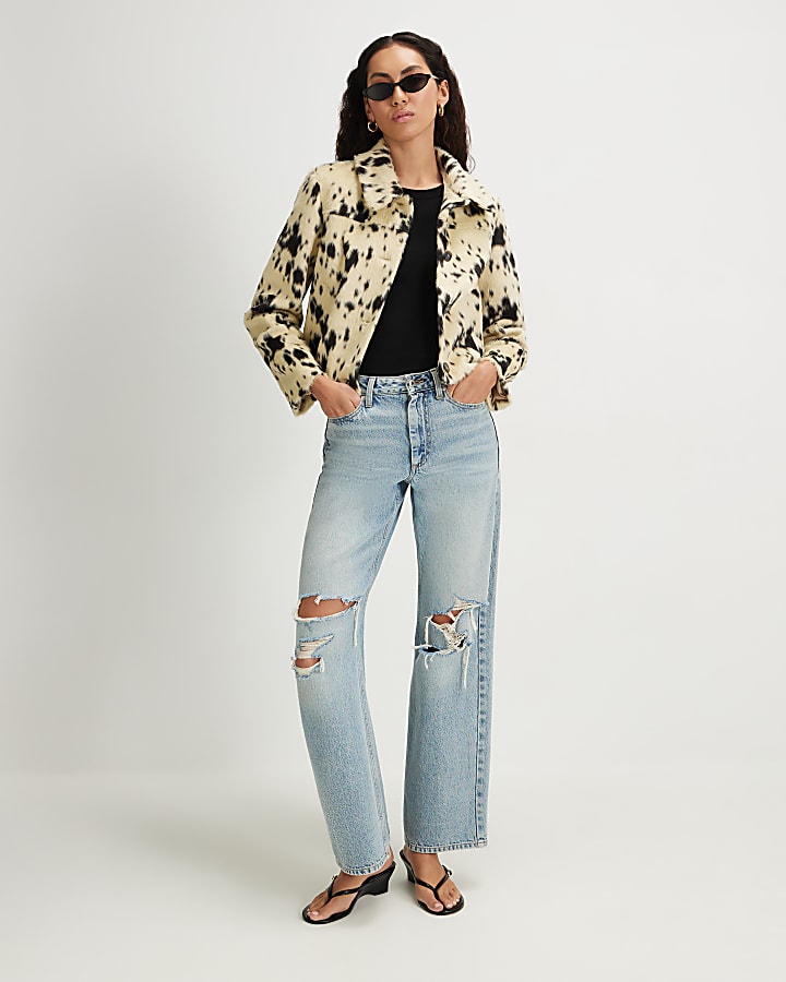 Black Cow Print Jacket