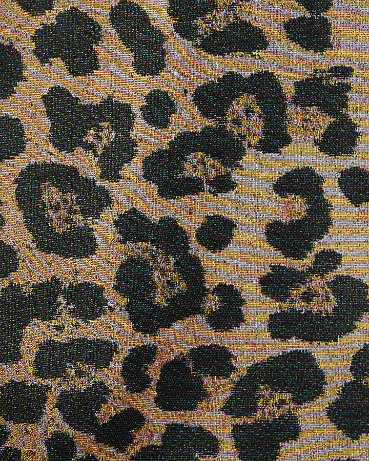Brown Leopard Print Mini Skirt