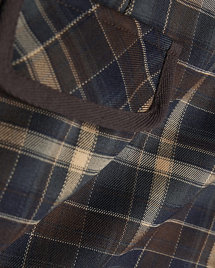 Blue Check A-line Mini Skirt