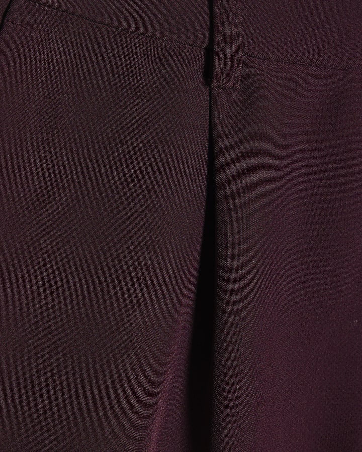 Red Pleat Detail Barrel Leg Trousers