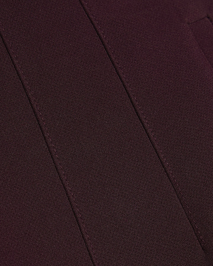 Purple High Waisted Cigarette Trousers
