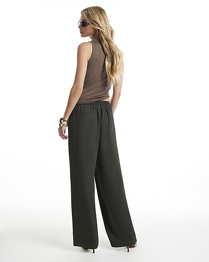 Green Smart Wide Leg Joggers