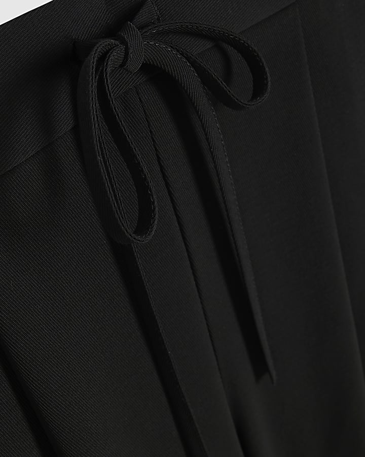 Black Smart Wide Leg Joggers