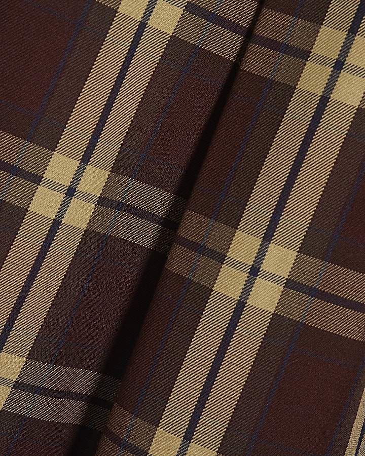 Red Check Wide Leg Trousers