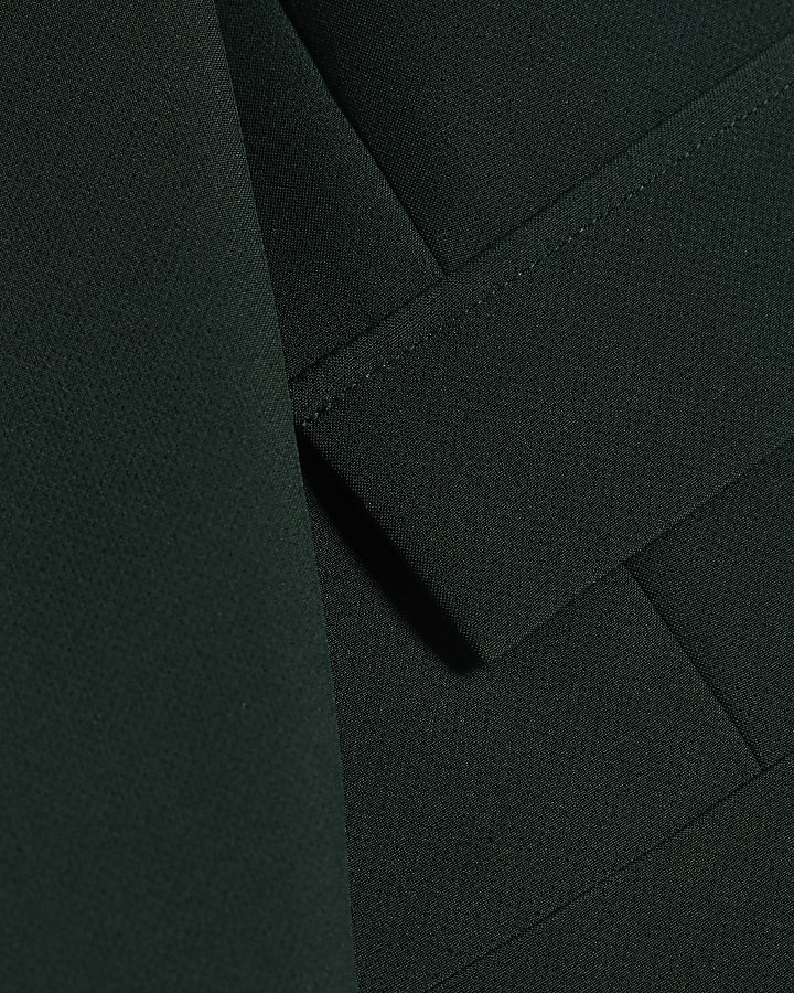 Green Collared Asymmetric Placket Jacket