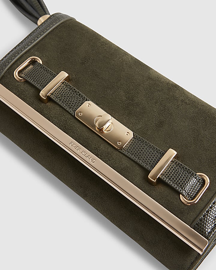 Green Front Lock Tassel Purse