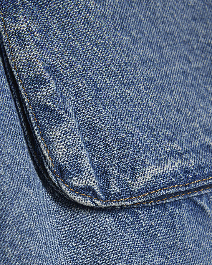 Blue Utility Denim Mini Skirt
