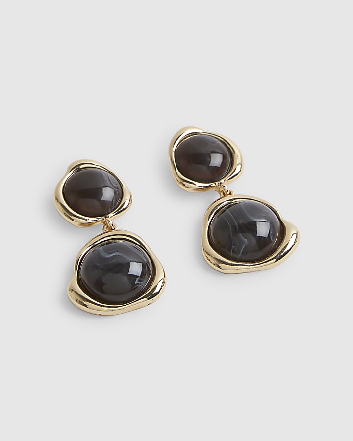 Brown Studio Marble Drop Earrings