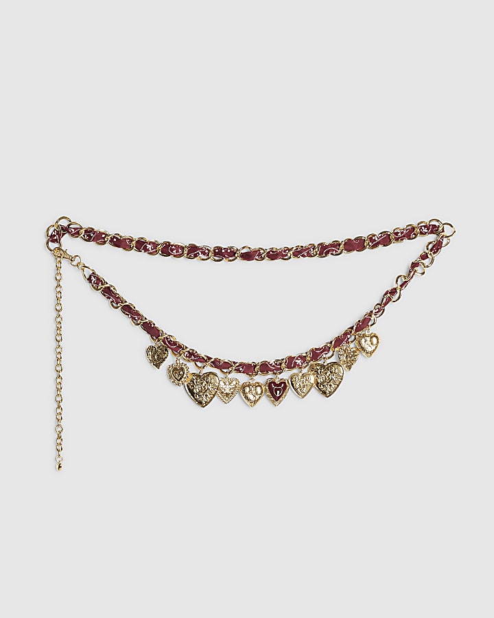 Gold Heart Chain Belt