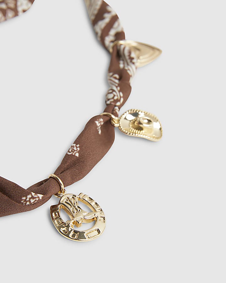 Brown Western Charm Phone Chain