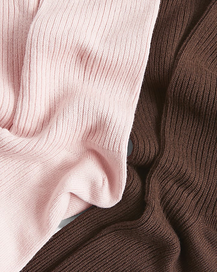 Pink Ribbed Socks 2 Pack