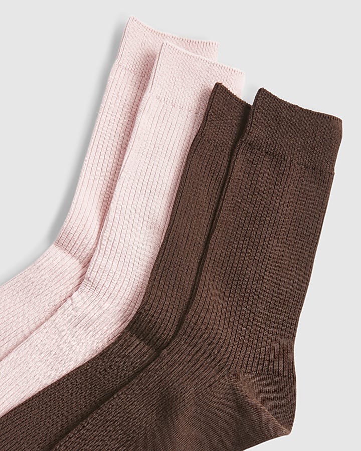 Pink Ribbed Socks 2 Pack