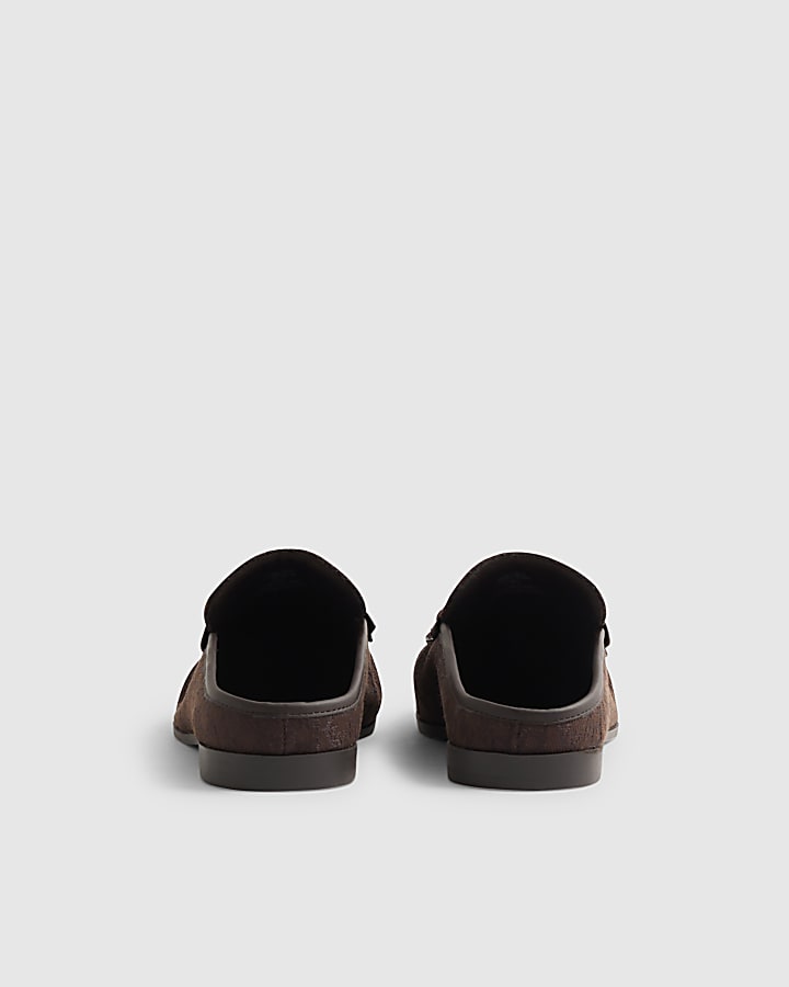 Brown Backless Loafers
