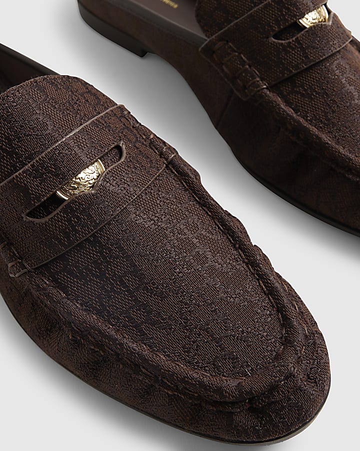 Brown Backless Loafers
