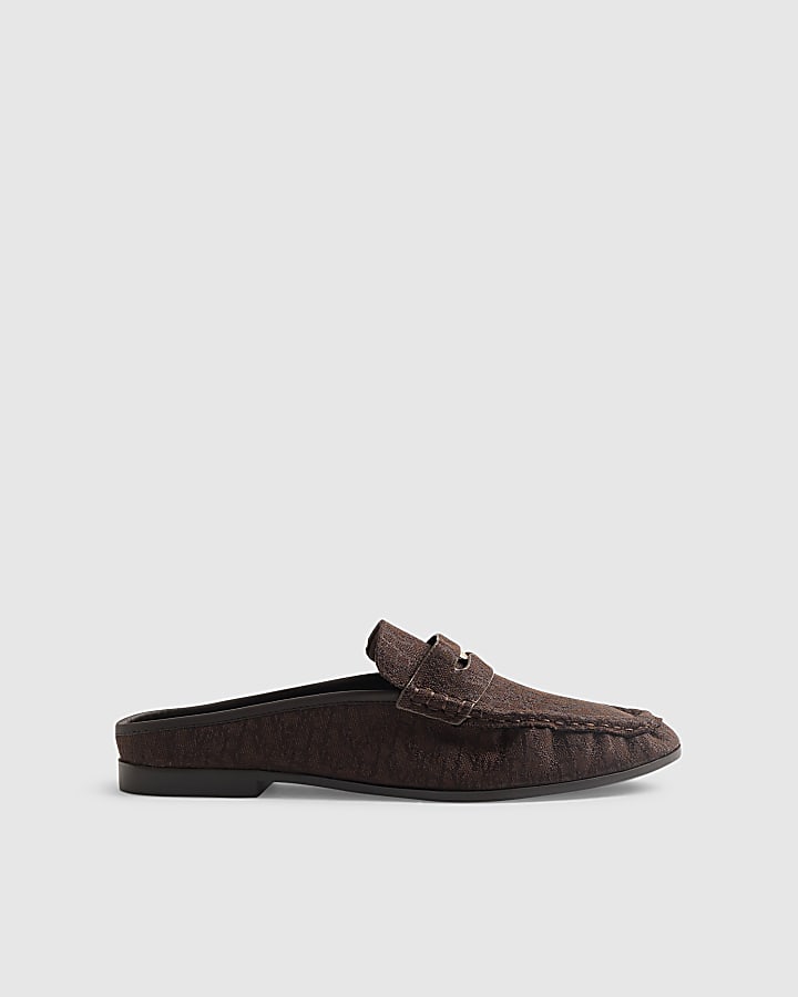 Brown Backless Loafers