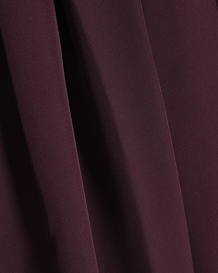 Purple High Waisted Wide Leg Trousers