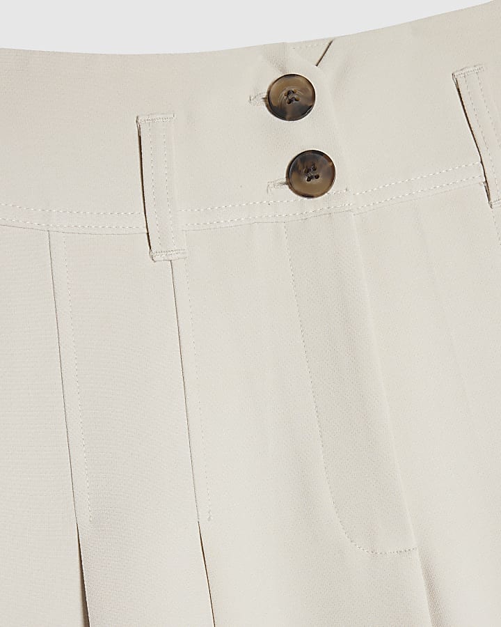 Cream High Waisted Wide Leg Trousers
