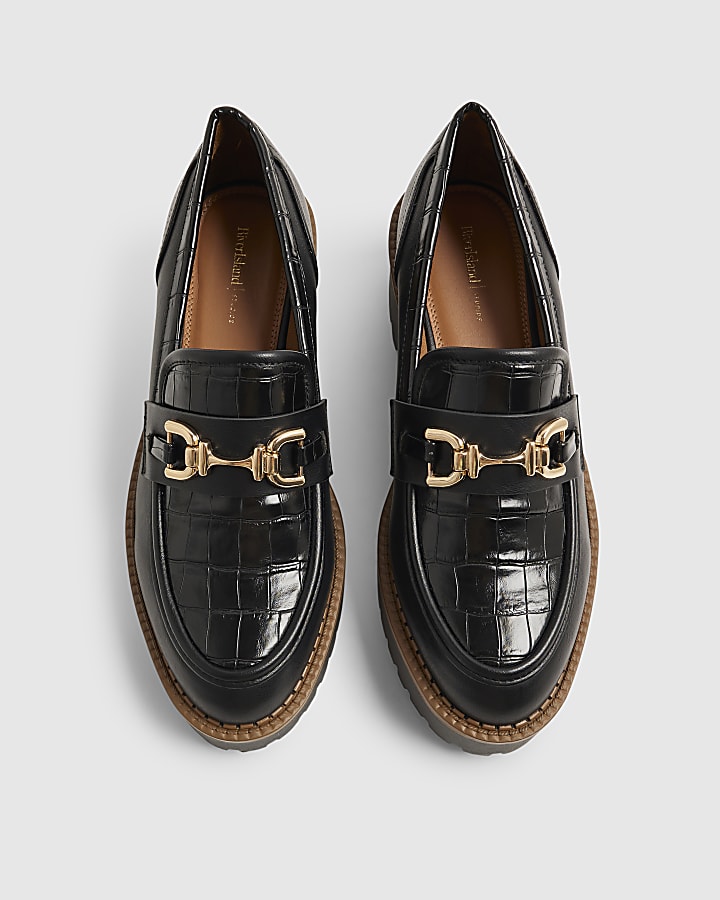 Black Chunky Snaffle Loafers