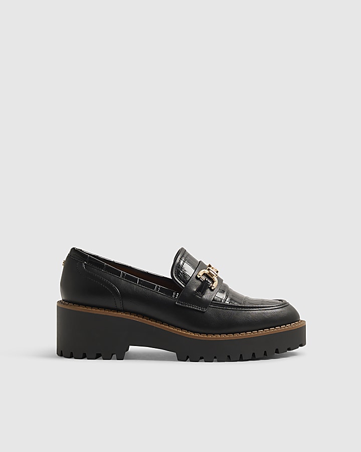 Black Chunky Snaffle Loafers