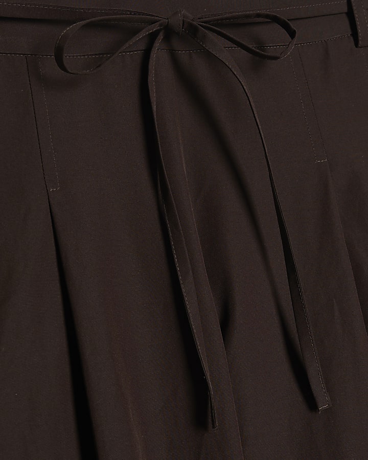 Brown Cotton Poplin Culottes