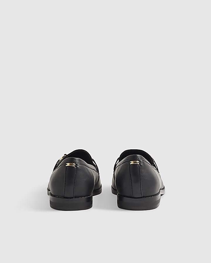 Black Snaffle Trim Loafers