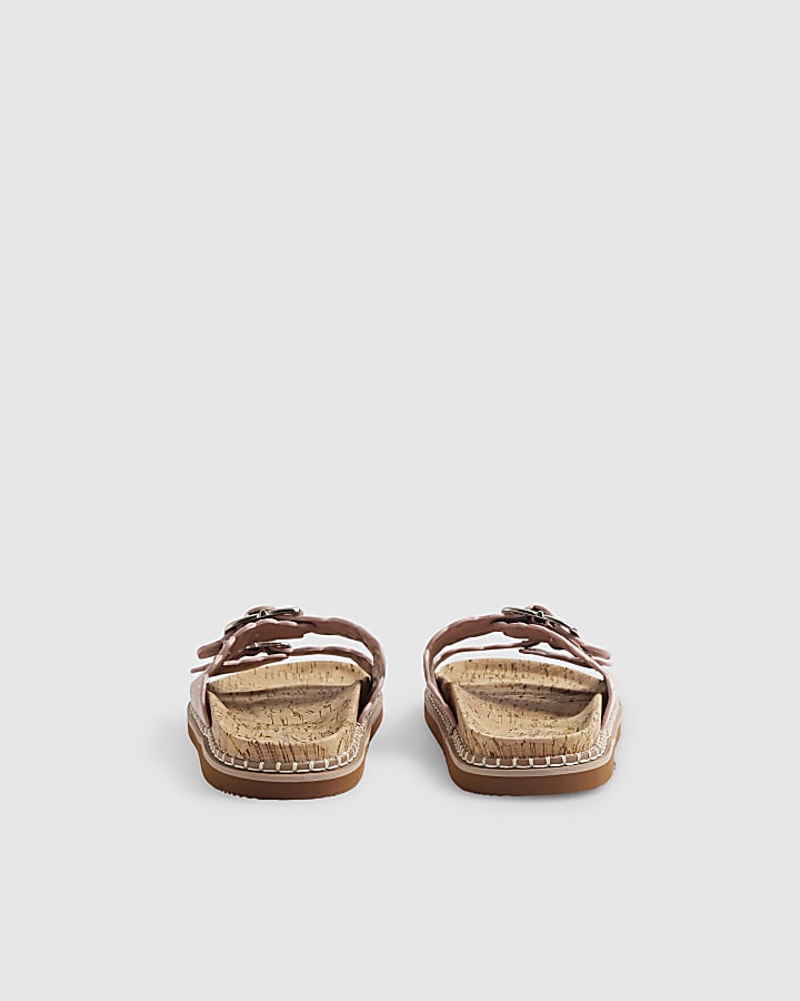 Pink Scallop Edge Footbed Sandals