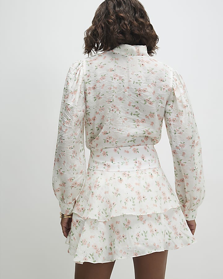 Pink Floral Rara Mini Skirt