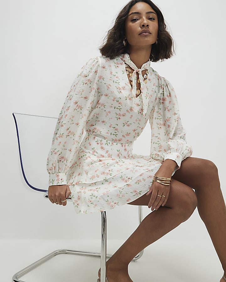 Pink Floral Rara Mini Skirt