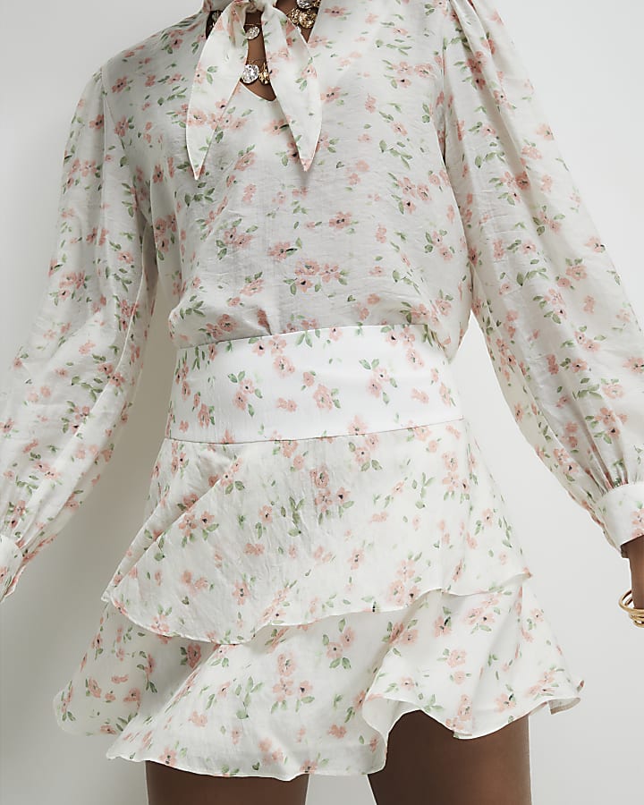 Pink Floral Rara Mini Skirt