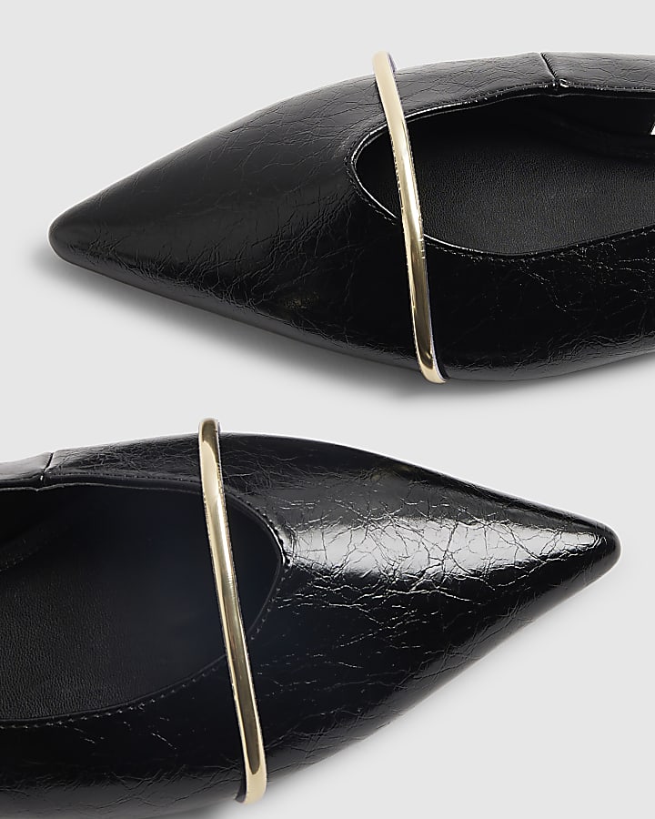 Black Metal Band Point Toe Flats