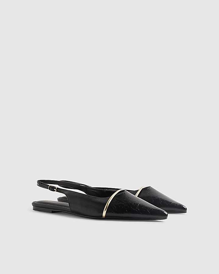 Black Metal Band Point Toe Flats
