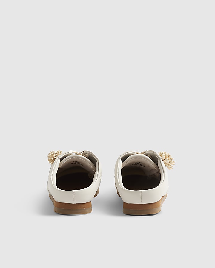 Cream Charm Mule Trainers