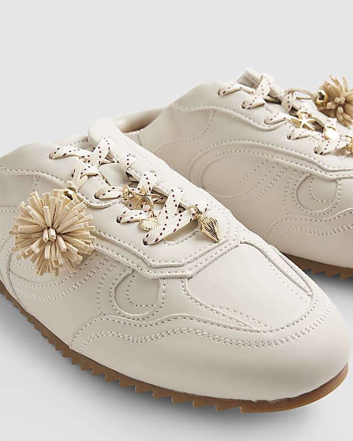 Cream Charm Mule Trainers