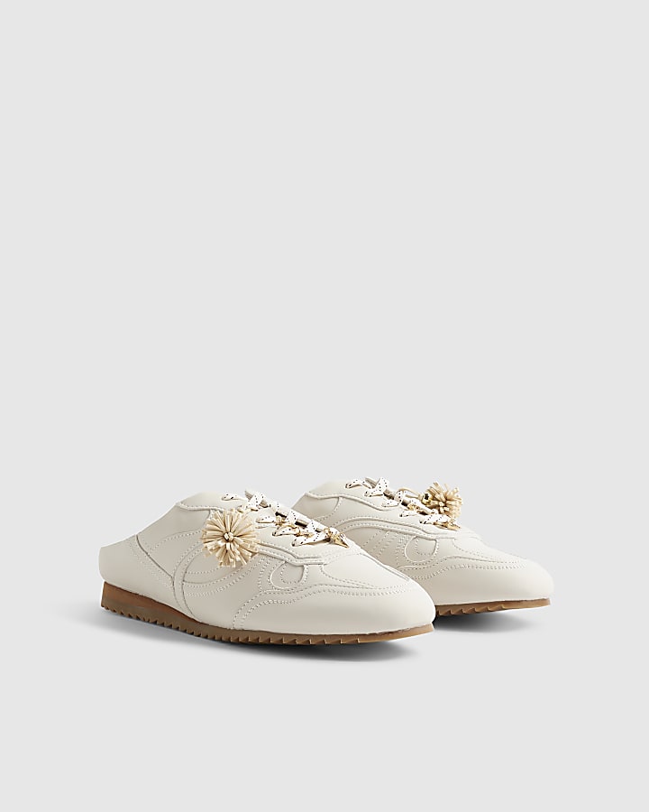 Cream Charm Mule Trainers