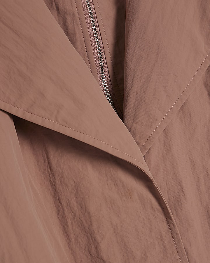 Pink Double Layer Tech Bubble Hem Jacket