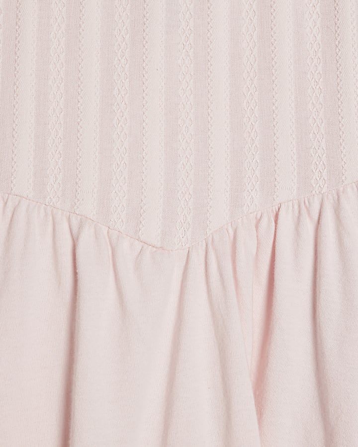Pink Cotton Sleeveless Frill Blouse