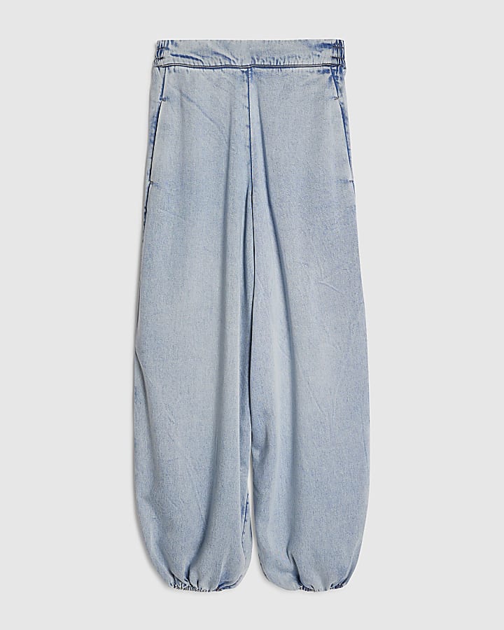 Blue Denim Balloon Leg Trousers