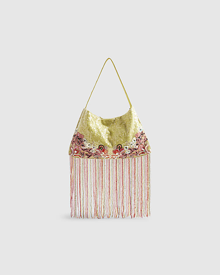 Green Sequin Shoulder Bag