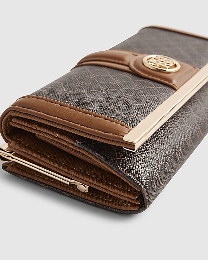 Brown Stripe Panel Shopper Bundle Bag